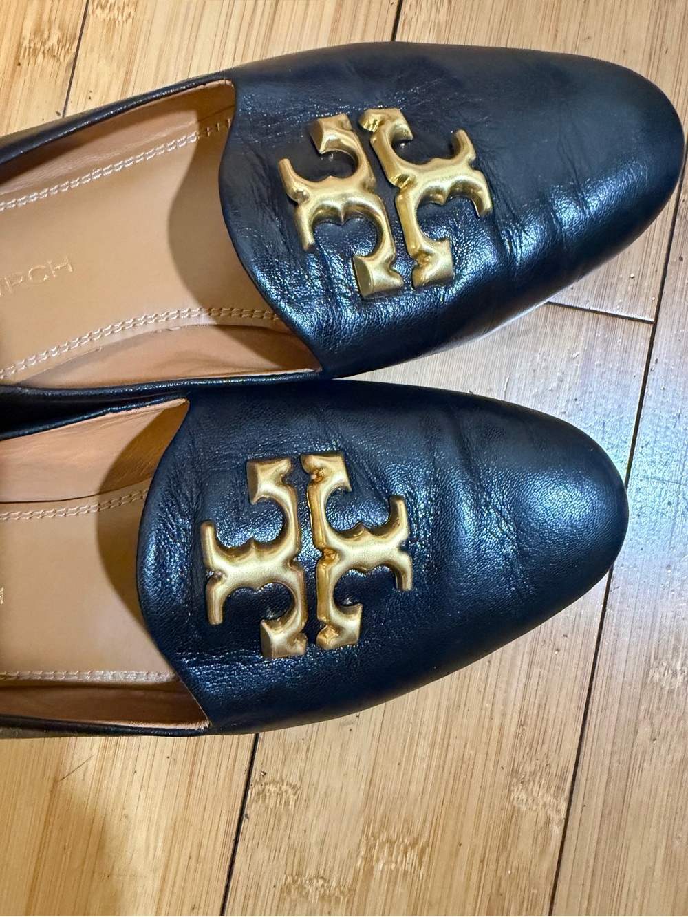Tory Burch Eleanor Smoking Flat Loafer Black Size 9 - Picture 6 of 14